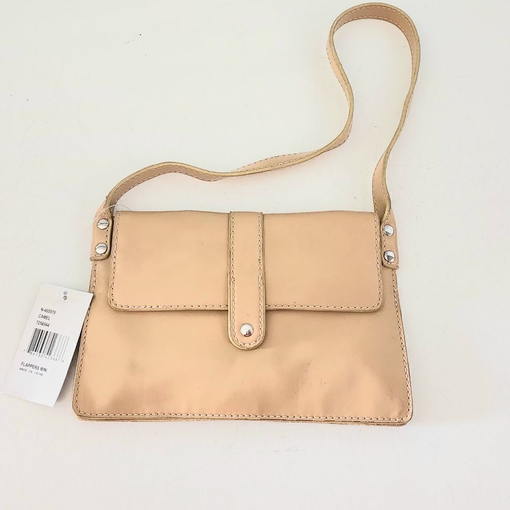 9 West small clutch camel color NWT